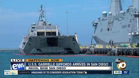 USS Gabrielle Giffords arrives in San Diego