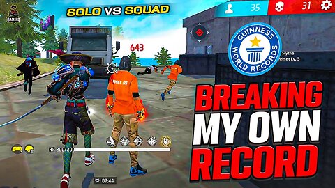 BREAKING MY OWN RECORD 😈SOLO VS SQUAD FF GAMEPLAY | GARENA FREE FIRE