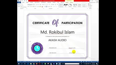 New model Certificate Design using ms word | make certificate design ms word | Microsoft office 2013