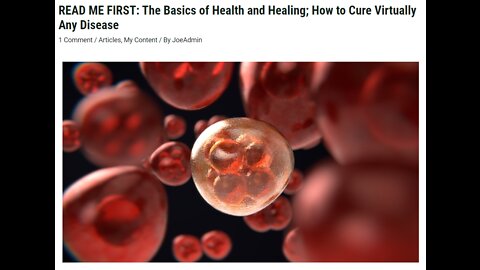 ARTICLE: The Basics of Health and Healing -How to Cure Virtually Any Disease