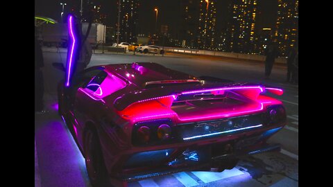 Japan's Infamous LED Lambo's Take Over Tokyo's Highways! Tokyo Midnight Lambo Run!