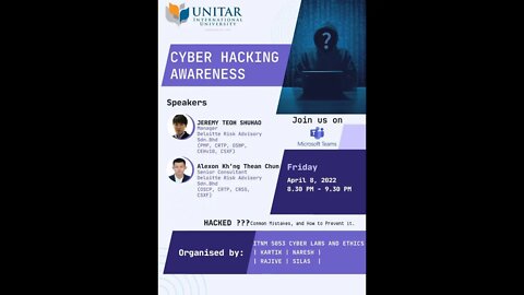 Hacking Demo and Cyber Awareness | Unitar April 2022 | Meeting Recording