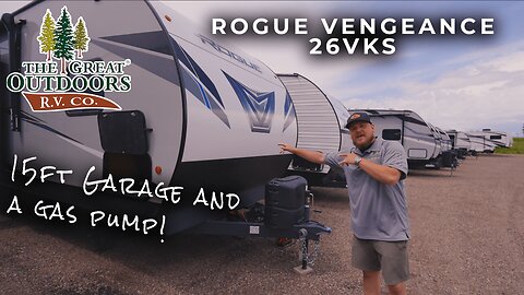 Dual Axle Toy Hauler With A Gas Pump and Great Price! - Rogue Vengeance 26VKS [Best Toyhaulers 2023]