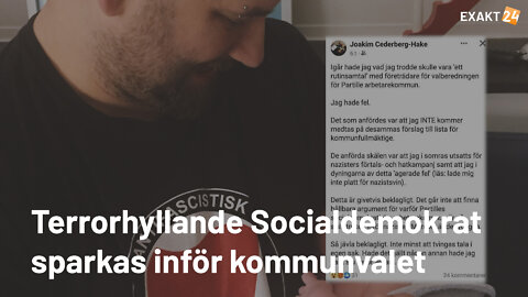 Terrorhyllande Socialdemokrat sparkas inför kommunvalet