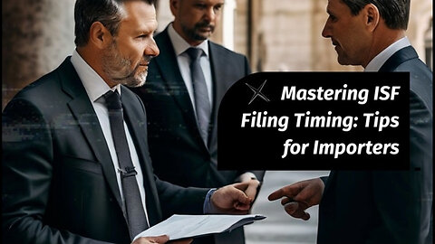 Mastering Importer Security Filing : Timing Tips for a Smooth Supply Chain