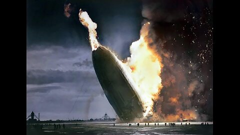 The Hindenburg airship disaster, 1937.