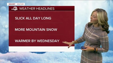 Light snow accumulation in Denver rest of Monday