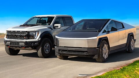 Tesla Cybertruck v F-150 Raptor R: DRAG RACE