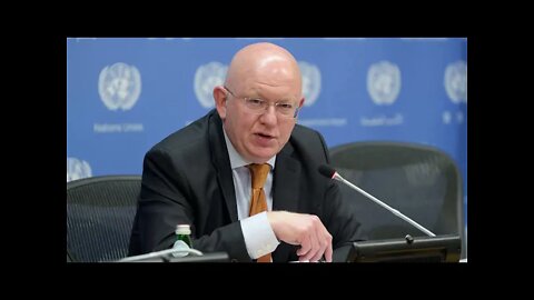 Russia's Permanent Representative to the United Nations Ambassador Vassily Nebenzia speaks on Bucha.