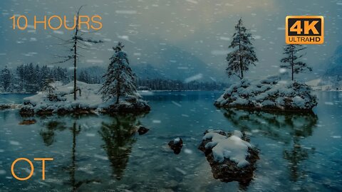 Blizzard Over Hintersee | Howling wind and blowing snow for Relaxing| Study| Sleep| Winter Ambience