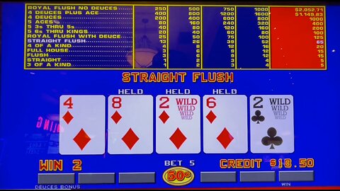 Video Poker: Deuces Wild Bonus Poker Session! 50 Cent Machine