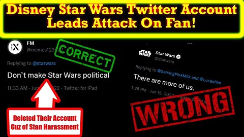 Official Star Wars Twitter Account Leads Attack On Fan Tweet Resulting In Fan Deleting Account!