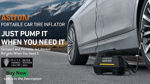 ASTROAI A220B Portable Tire Inflator & Air Compressor| Fast 1-Minute Inflation| Enhanced Durability