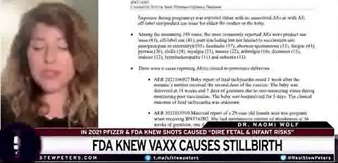 Dr Naomi Wolf - FDA Knew the Vaccine Causes Stillbirth in Pregnant Women