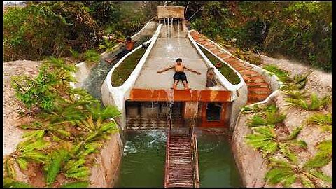 Build water Slide And Swimming Pool , Build Water Fall ,And Fantastic Underground House