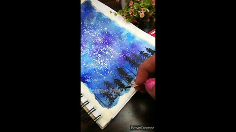 Night sky watercolour art #easy #painting #art