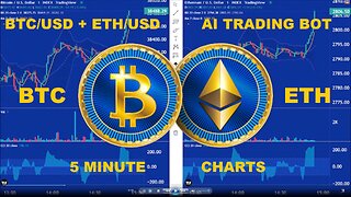 LIVE - Bitcoin + Ethereum - 5 Minute Charts - Pine Script Trade Bot