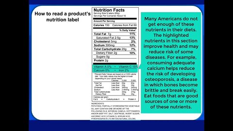 Understanding the Nutrition Fact Labels