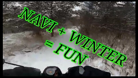 Just Hitting A Small Snowy Trail On The Honda Navi Motorcycle