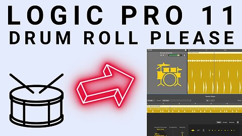 Logic Pro 11 HOW TO DRUM & CYMBAL ROLLS | Flams Too - Drum Kit Designer: Snare Tom & Cymbal Rolls