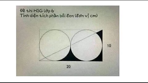 Đề thi HSG Giỏi lớp 6 : Tính diện tích phần bôi đen - Competitive Exam Vietnam Grade 6: Shaded Area