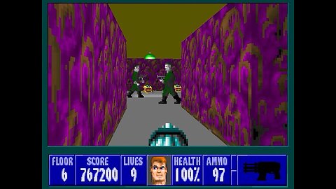 Wolfenstein 3D, DOS, 1992 - 100% Complete, Episode 2 Floor 6