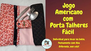 Jogo Americano com Porta Talheres e com Aba Passo a Passo Super Fácil para Iniciantes