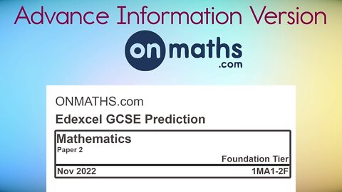 November 2022 Edexcel Predicted Maths GCSE RESIT Paper 2 (Foundation) Exam 1MA1-2F