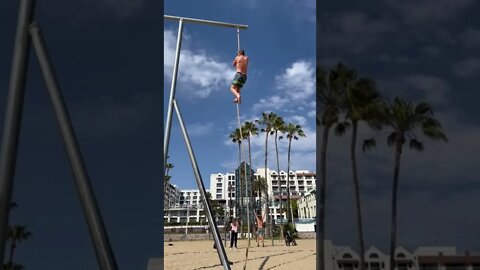 Rope climbing Santa Monica’s pier