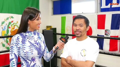 Manny Pacquiao talks about @diaz_hidilyn Olympic gold medal win for the Philippines.