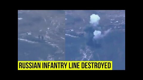 Russian infantry line destroyed by artillery fire near Soledar.