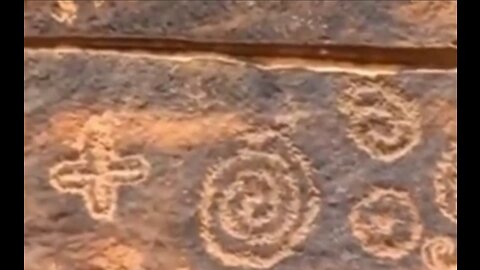 CROSS AND SPIRAL PETROGLYPHS