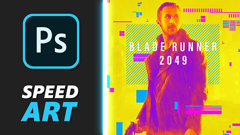 Cyberpunk 2077 style in poster for movie Blade Runner 2049 | Speed Art (Photoshop) | Ryan Gosling