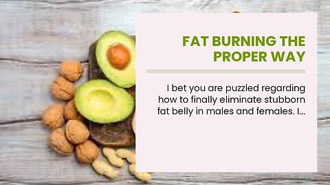 Fat Burning the Proper Way