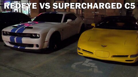 Hellcat Redeye vs Supercharged Z06 Corvette - Chicago Street Race