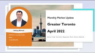 Greater Toronto Area Monthly Homes Sale Update For April 2022