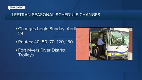 Lee tran bus routes schedule change