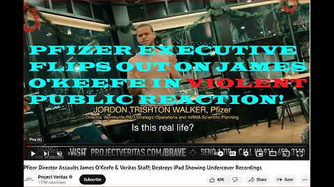 Pfizer executive flips out on James O'Keefe in violent public reaction!