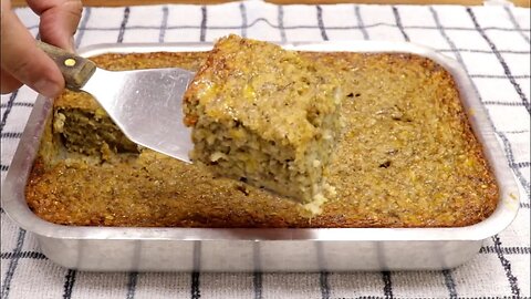 FEITO TODO A MÃO E SEM FARINHA DE TRIGO - BOLO DE AVEIA COM BANANA