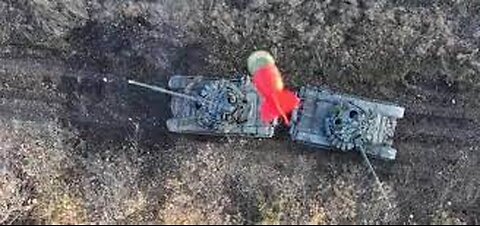 Russian Tanks Trying to Cross the Minesweeper Here's What Happened! Drone Images from the War