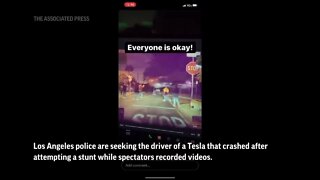 LA police seek driver after Tesla street stunt ends in crash