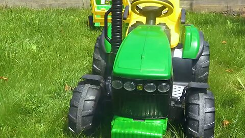 Darius Rides on Tractor \ Kids Pretend Play riding on Truck Toys gathering watermelon