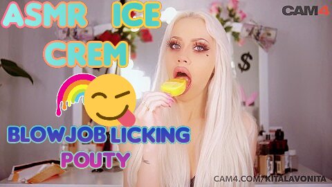 ASMR ICE CREAM BLOWJOB Licking Pouty Lips by Kita La Vonita