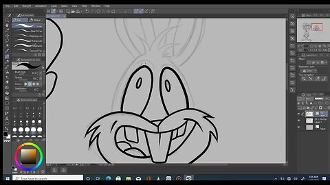 Drawing Bugs Bunny AND OTHER LOONET TOONS CHARACTERS IN Clip Studio paint