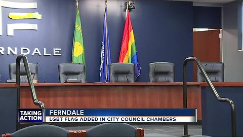 Ferndale Installs New LGBT Pride Flag In Council Chamber