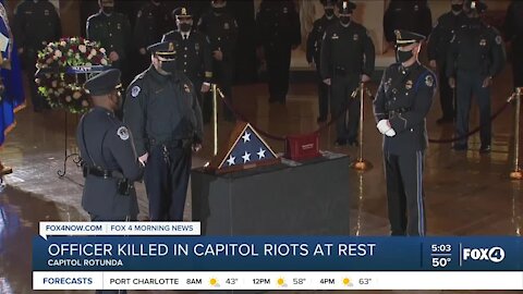 Officer killed in Capitol riots laying in honor