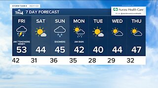 Fog and drizzle continue Thursday afternoon, with temps in the 50s