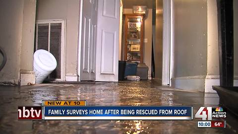 Family of 7 flees to roof in Overland Park flood