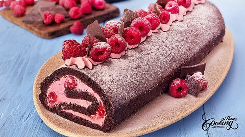 Chocolate Raspberry Cake Roll