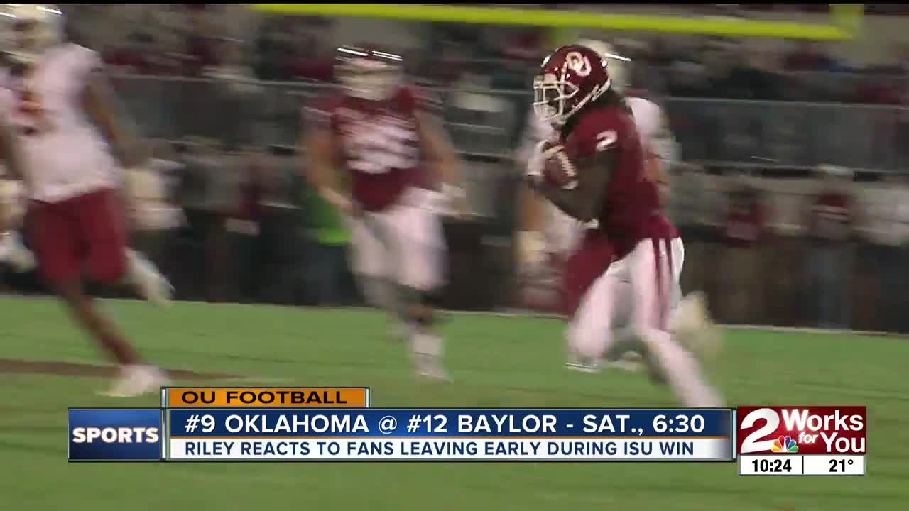 Lincoln Riley addresses Oklahoma fans leaving early during near-collapse in win vs. Iowa State